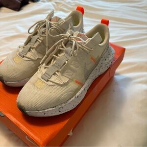 Nike Women’s White and Orange Sneakers